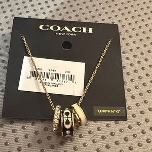 Coach Gold and Black Pendant Necklace
